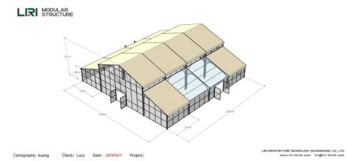 OR 20X20m-260 glass walls around with 3 doors (2)