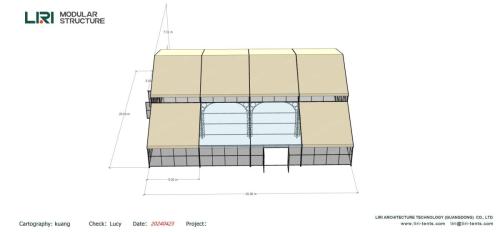 OR 20X20m-260 glass walls around with 3 doors (3)
